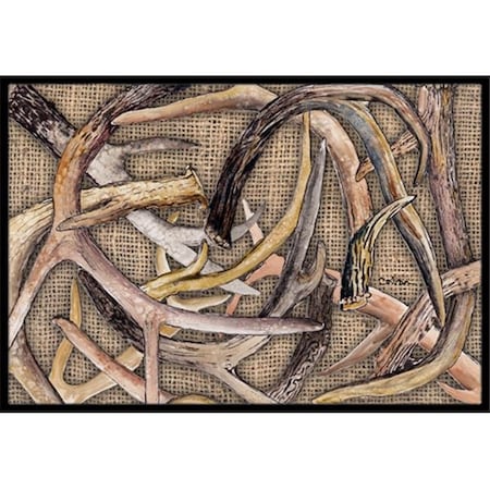 Jensendistributionservices Door Mats, Deer Horns Indoor Or Outdoor Doormat, 24 x 36 in. MI247680
